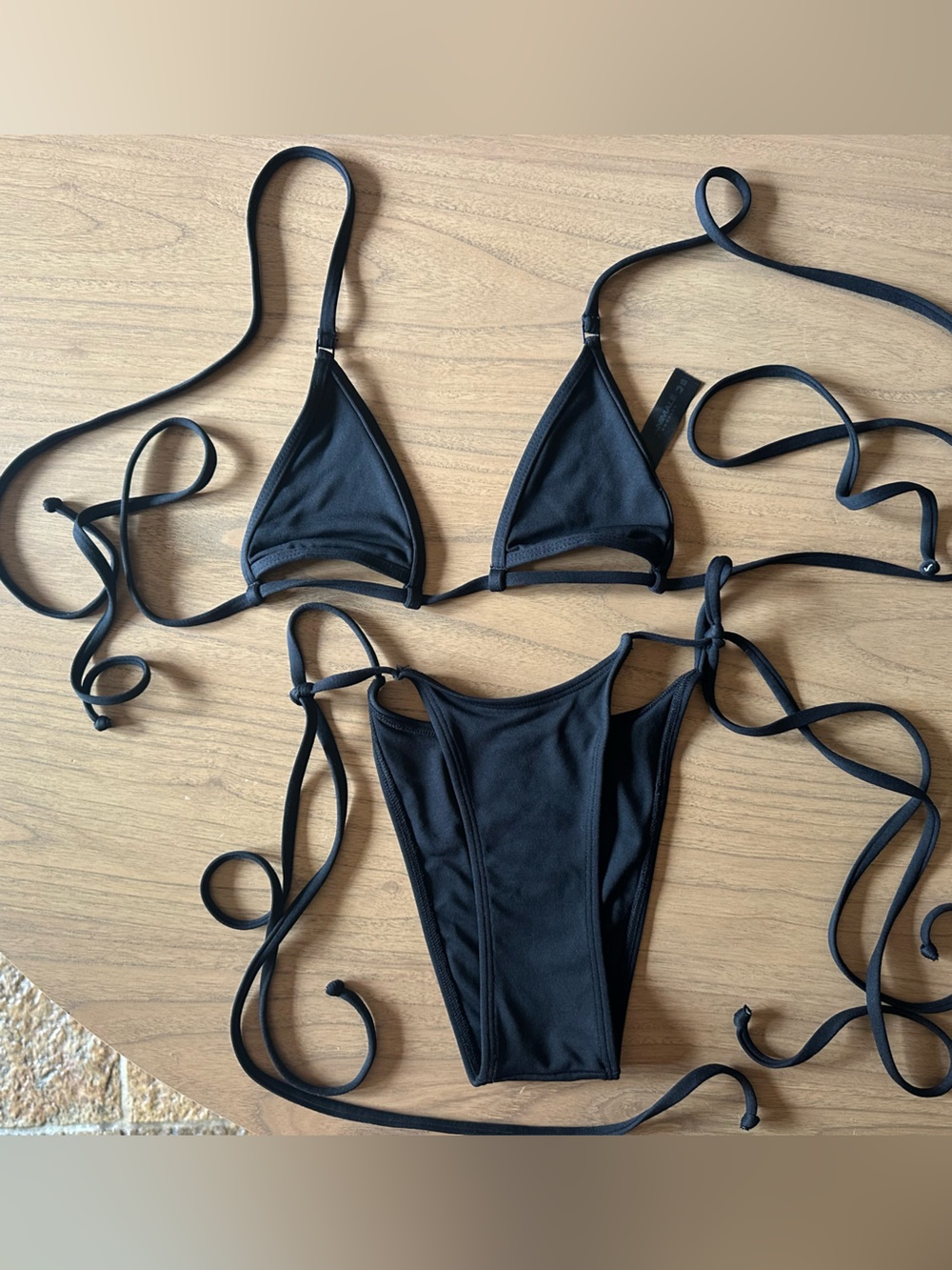 Minimale Animale Black cut out top & tie side brief